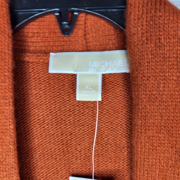 NWT MICHAEL KORS Womens Long Sleeve Open Cardigan Cape Pockets Winter Sweater XL - Picture 4 of 16